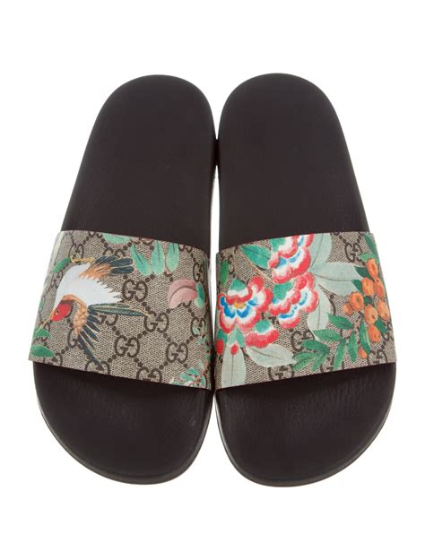 gucci gg supreme tian slides|gucci canvas slide sandals.